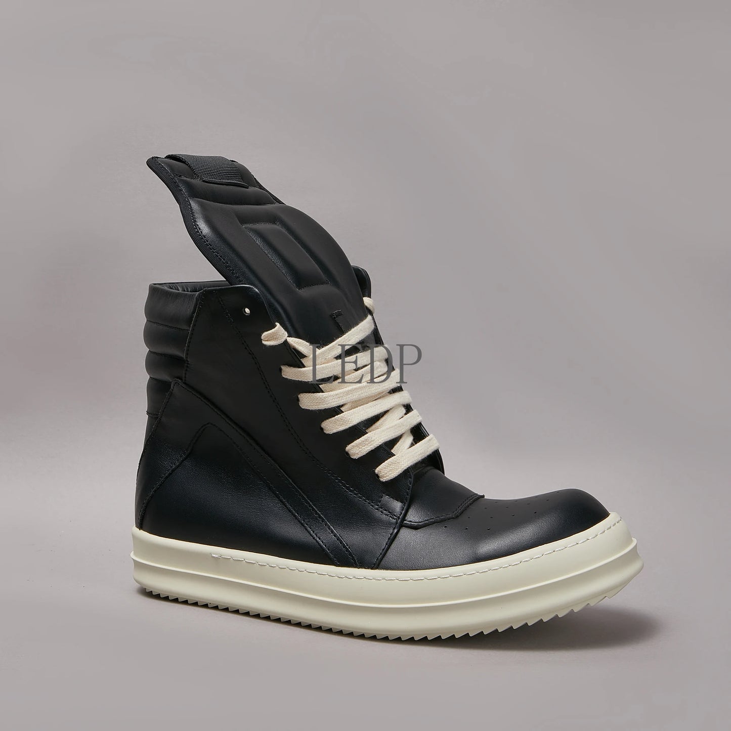 Luxury Brand Men Shoe Genuine Leather Casual Shoes High Top Zipper Lace-up Women Black Sneakers Top Quality Platform Ankle Boot