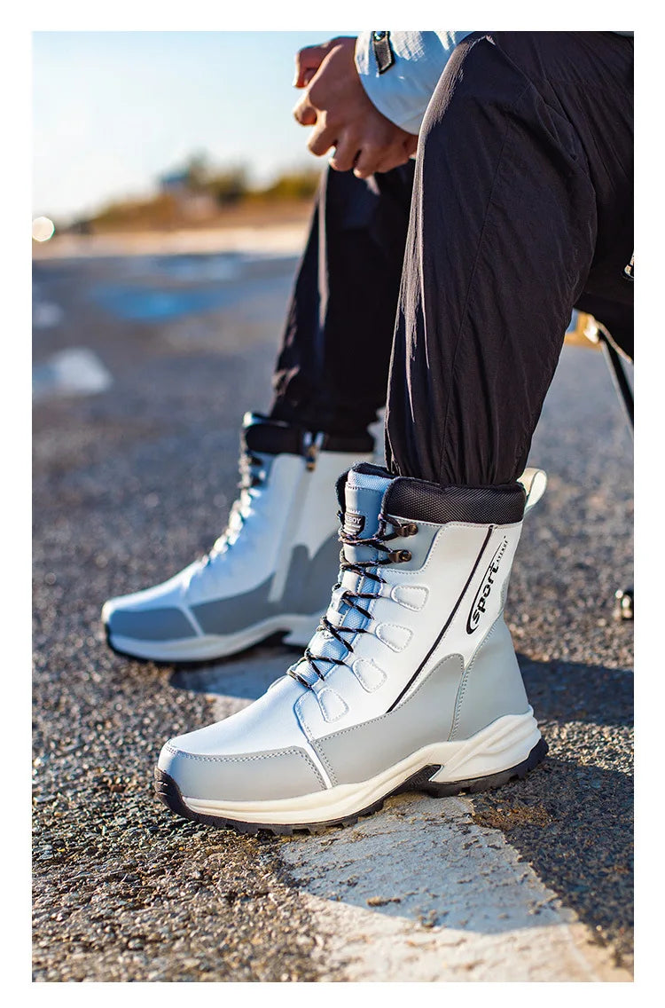 2026 New arrival Winter Men Snow Boots Warm Plush Men's Boots Waterproof High-top Ankle Boots Non-slip Men's Hiking Sneakers