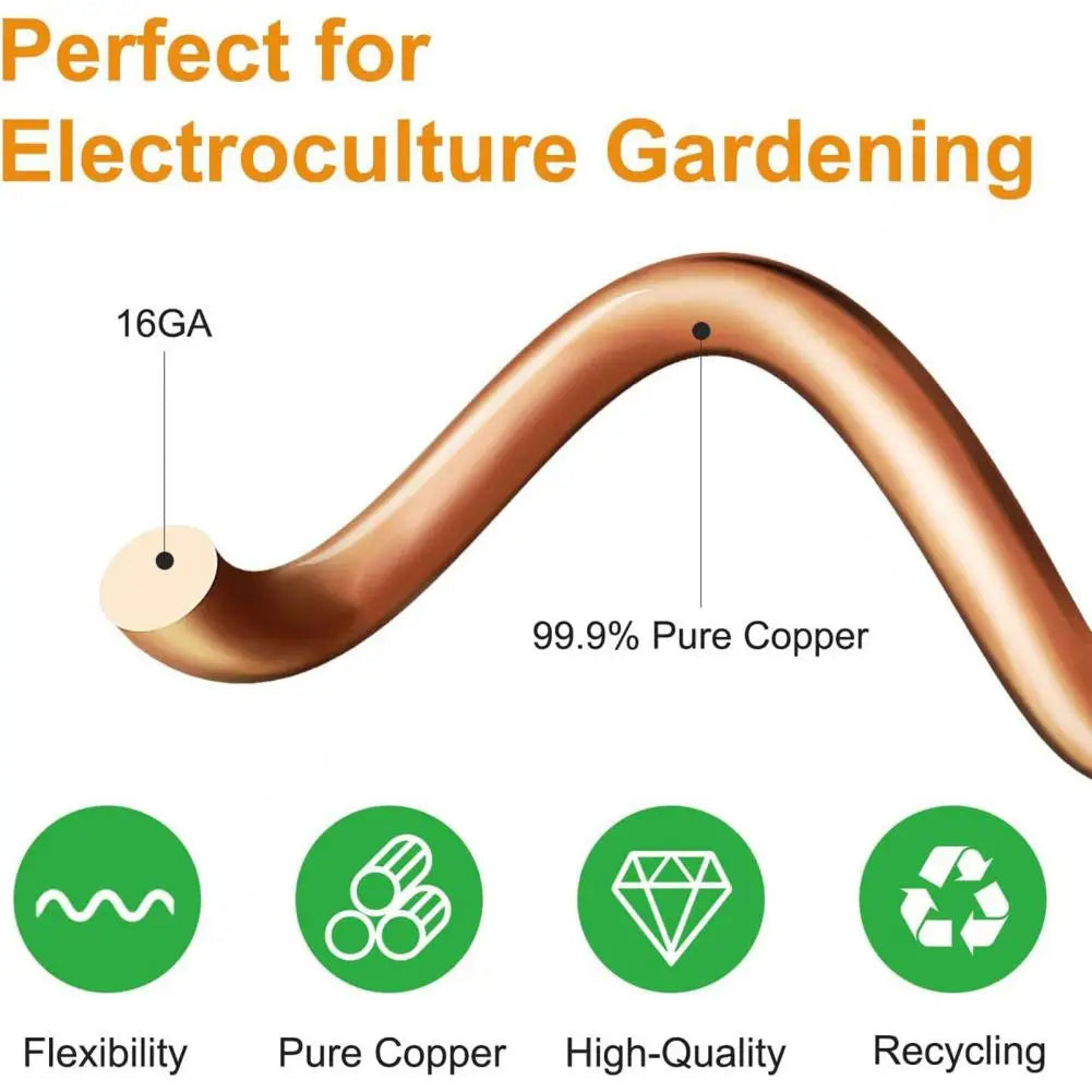 3/6 Pcs Copper Wire Coil For Gardening Electroculture Copper Antennas Stakes Spiral Copper Coil Stakes For Indoor Outdoor Plants