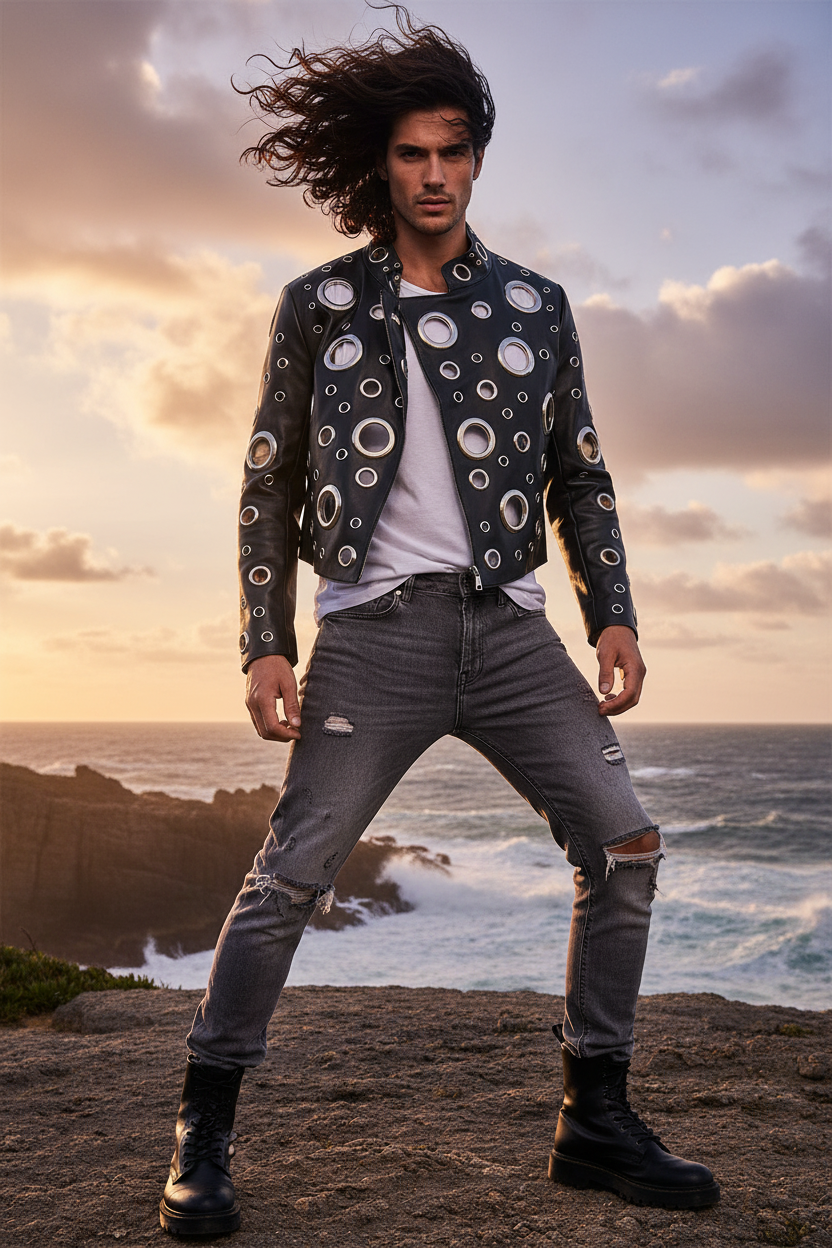 Mauroicardi Spring Short Hollow Out Patchwork Short Pu Leather Jacket Women Cool Luxury Designer European Style Clothes Fashion
