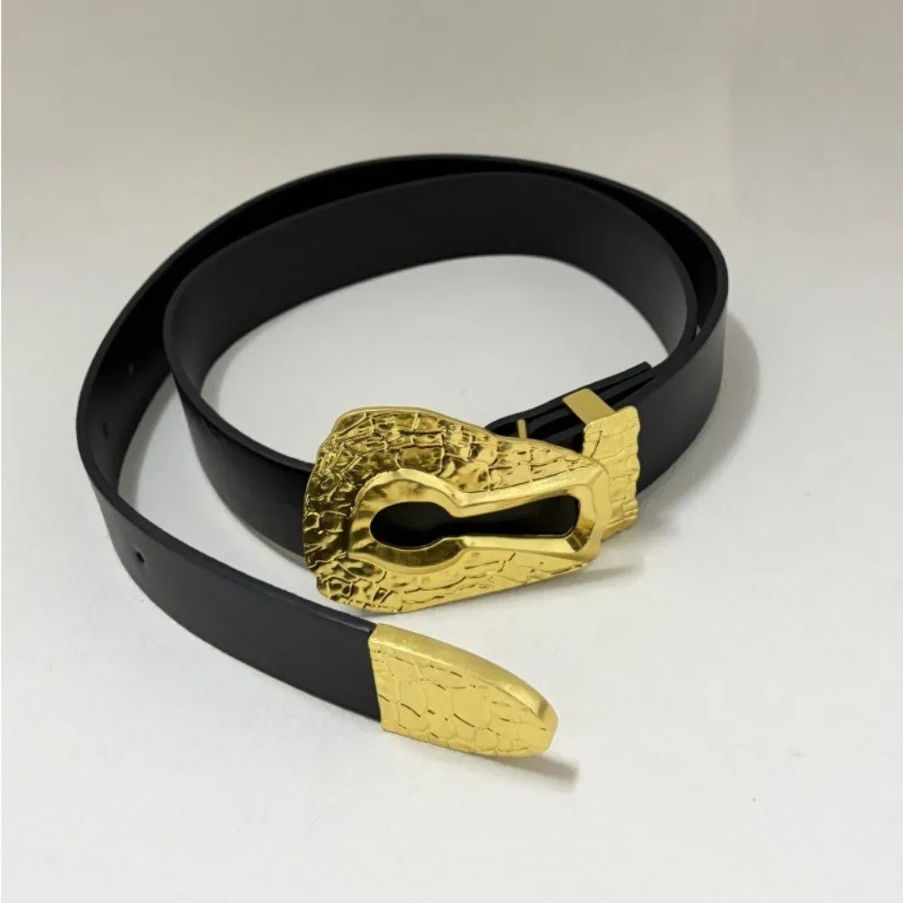 New Luxury Women's Belt Leather Adjustable Waist Belt Buckle Lobster Engraved Buckle Waist Chain for Dresses