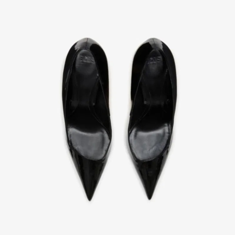 Sexy Pointy Toe Super High Heel Pumps Women Metal Tiger Tooth Heel Runway Pumps Lady Fashion Show Shoes Night Club