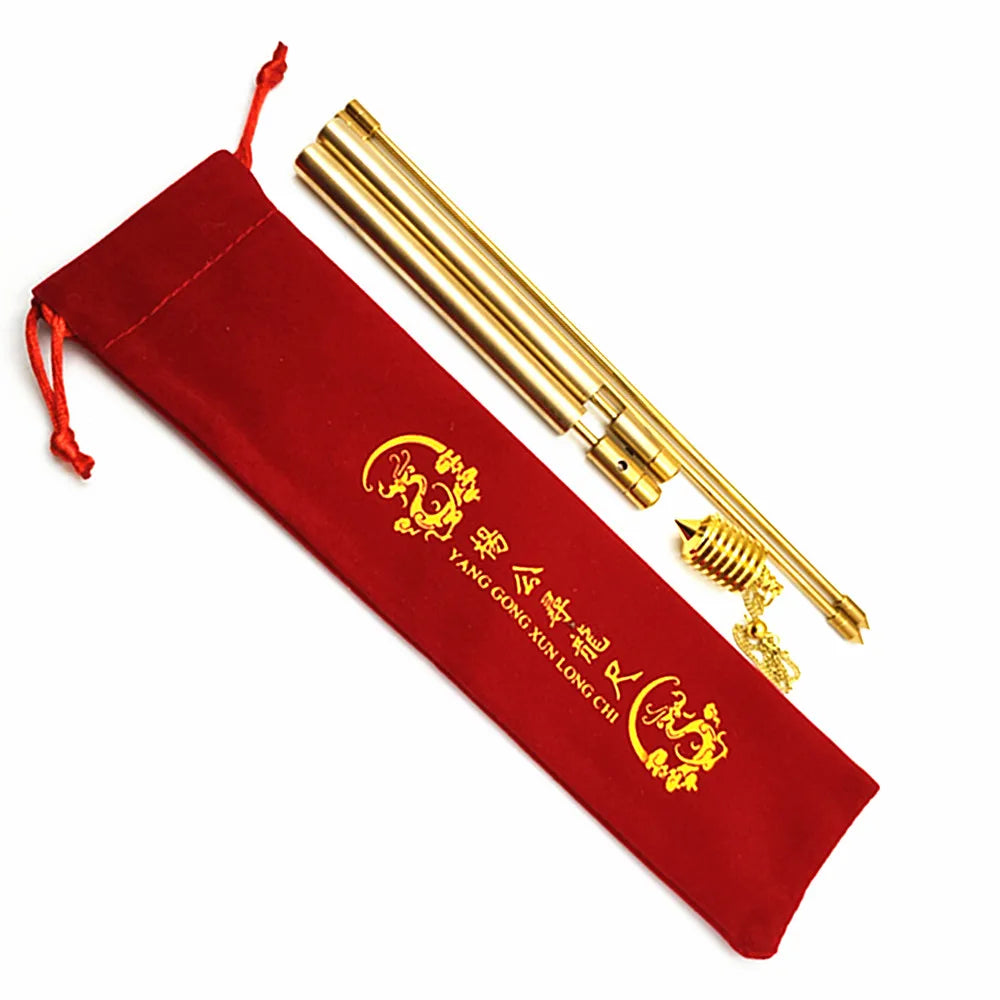 Copper pull rod, 2 divination rods - solid copper and brass, with gift box and bag - detecting gold, water, ghost hunting