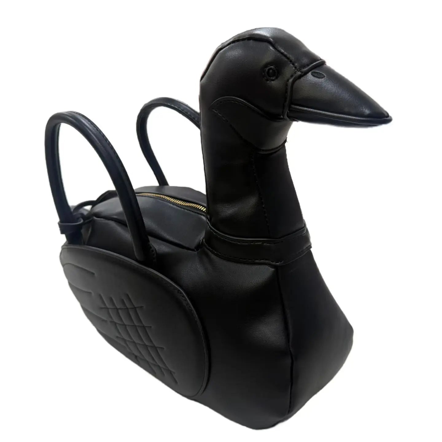 New Couples Personalized Creative Swan Shaped Handbag Adult Animal Shaped Crossbody Bag Niche Plaid Solid Color PU Armpit Bag