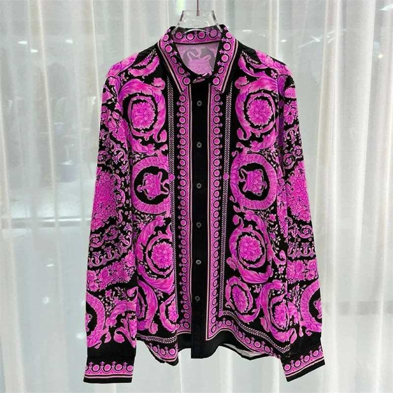 2025 Spring and Summer New Fashion Digital Printing Men's Short Sleeve Shirt High Quality Comfortable Lightweight Fabric
