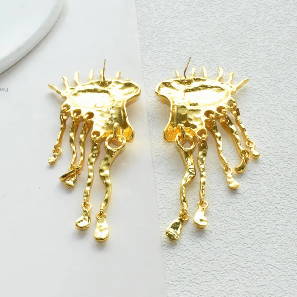 High Quality Metal Golden Plated Eyes Dangle Earrings For Women Jewelry New Arrival Fashion Exaggerated Lady Ears' Accessories