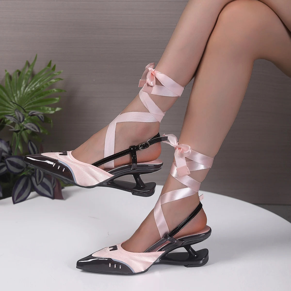 Western Style Retro Strap Pointed Toe High Heels Women's 2025 Summer New French Style