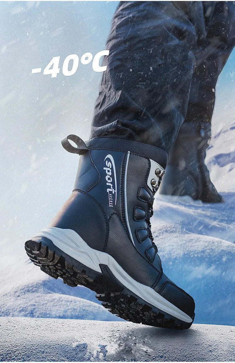 2026 New arrival Winter Men Snow Boots Warm Plush Men's Boots Waterproof High-top Ankle Boots Non-slip Men's Hiking Sneakers