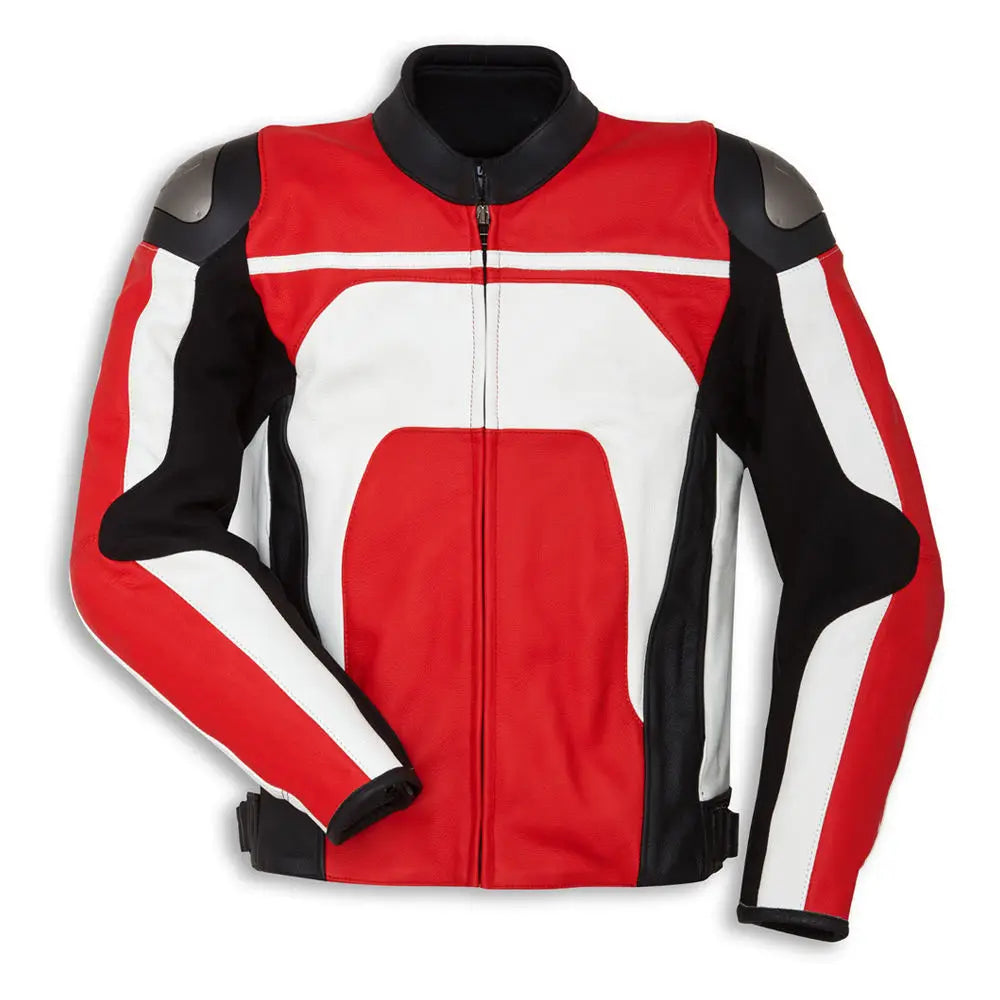 Premium High Quality Cowhide Leather Heat-Transfer Printed Racing Biker Protective Full Sleeve Unisex Motorcycle Jacket Enhanced