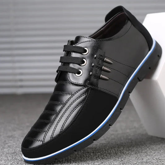 Men Genuine Leather fur Shoes High Quality Elastic Band Fashion Design Solid Tenacity Comfortable Men's Shoes Big Sizes 2021 s34