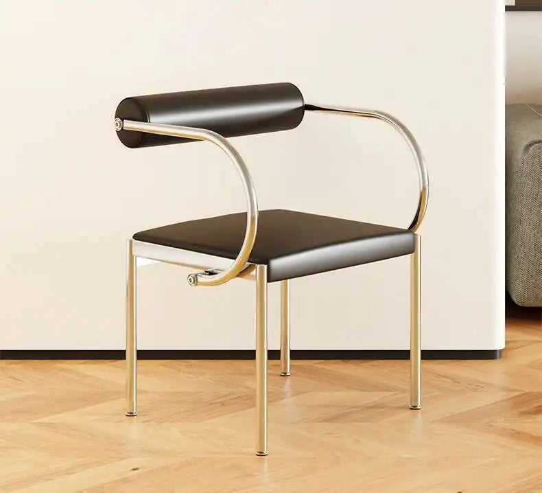 Designer Dining Chair Vintage Style Stainless Steel Study Bedroom Makeup Chair Dresser Furniture