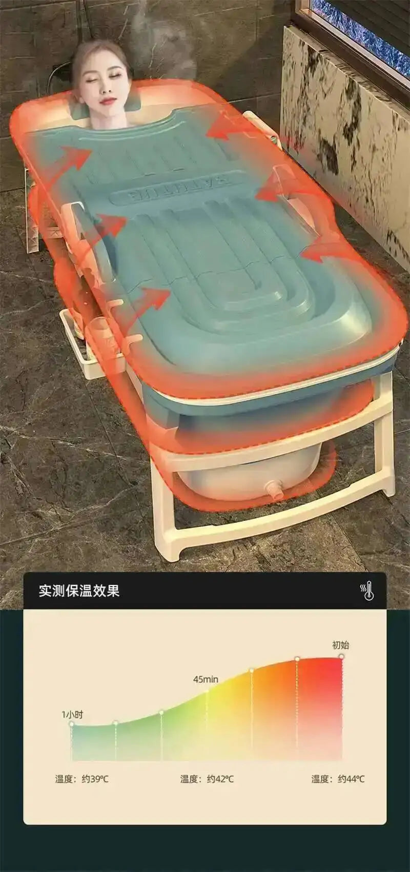 Tub Bathtubs Adult Folding bathtub Household Foaming hot Simple Adult Bathing Tub Full Body Sweat Portable Steam Bathing Basin
