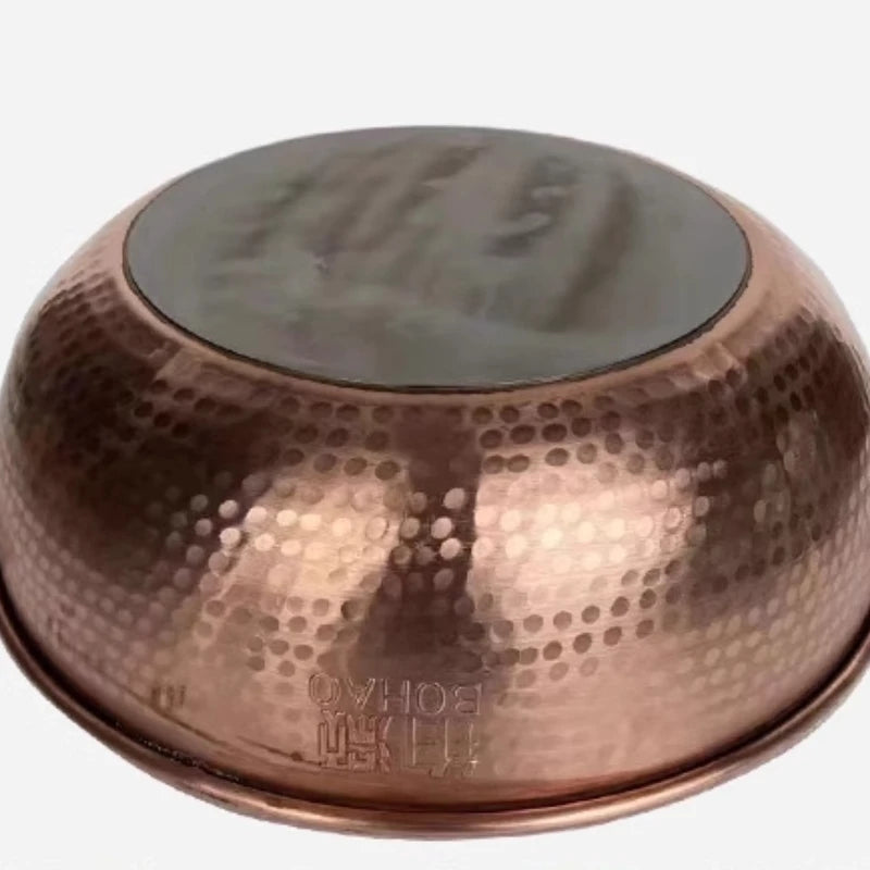 Artisan Hammered Copper Hot Pot Universal Heat Retention Cookware for All Stove Types Practical Soup Pot
