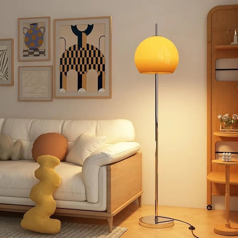 Floor Lamp Design Sense Retro Living Room Bedroom Study Glass Creative French Cream Atmosphere Vertical Table Lamp