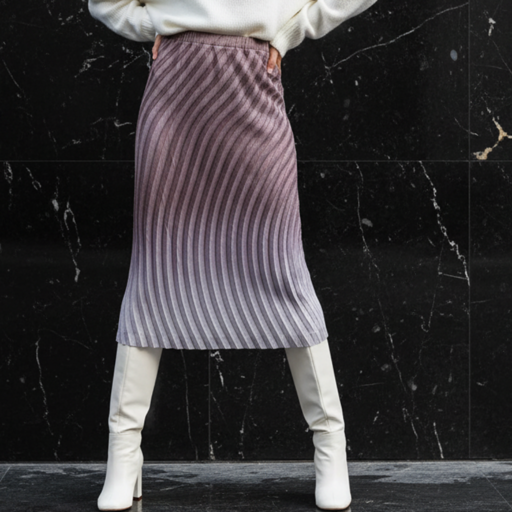 Miyake Pleated Gradient Half Skirt 2025 Summer New Fish Scale Pleats Elegant Temperament High Waist Half Skirt