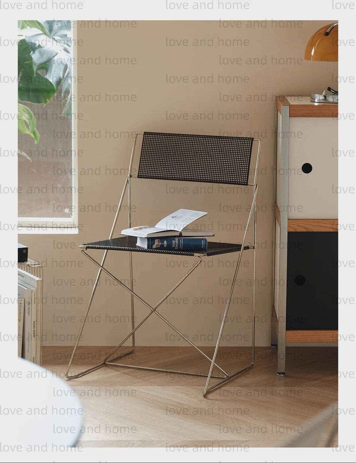 Nordic Stackable Dining Chair Chromed Stainless Steel Steelwire Wire Mesh Panel Minimalism Style Robust Construction Denmark