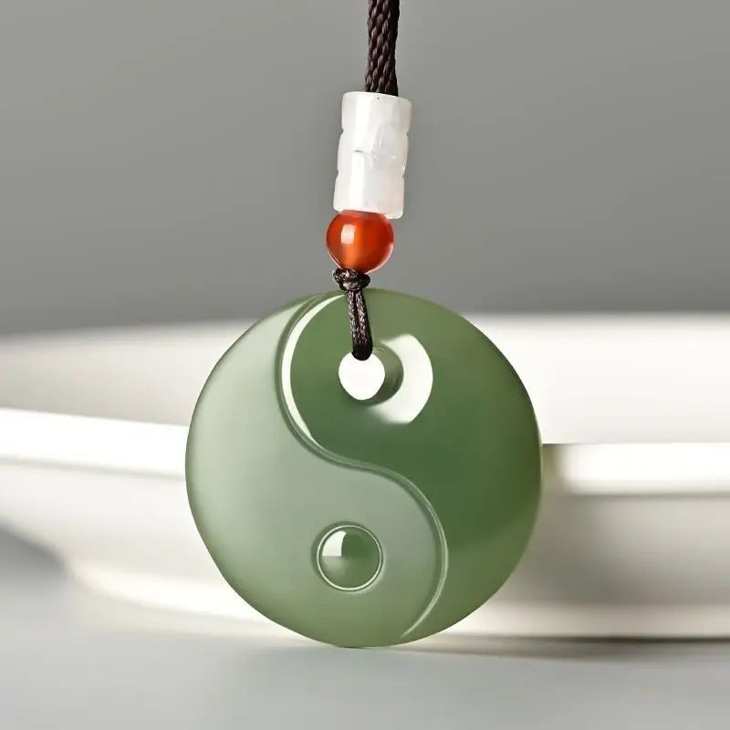 100% Natural Hotan Jade Pendant Tai Chi Bagua Heaven and Earth Pendant for Couples Necklace Pendant Fashion Feng Shui Jewelry