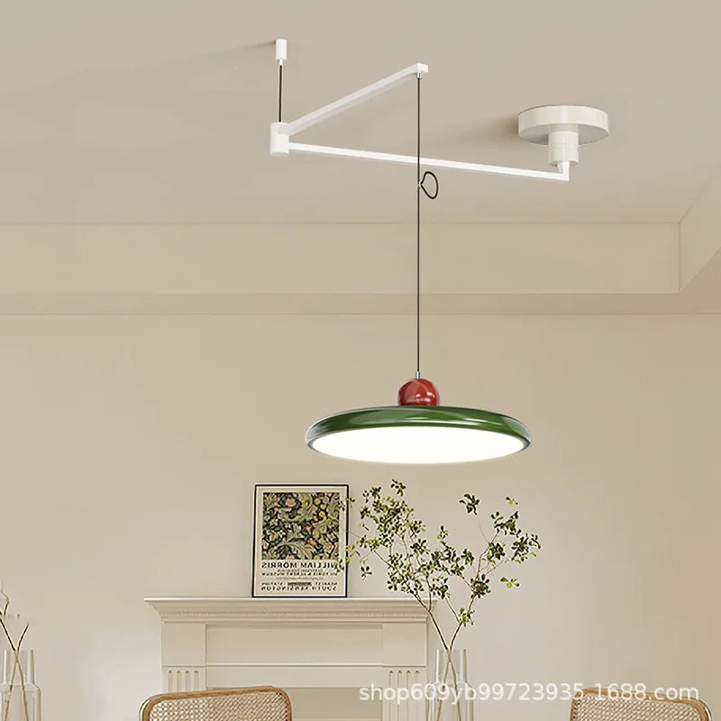 Movable Rocker Arm Restaurant Chandelier Modern Simple Table Light Advanced French Full Spectrum Eye Protection Light
