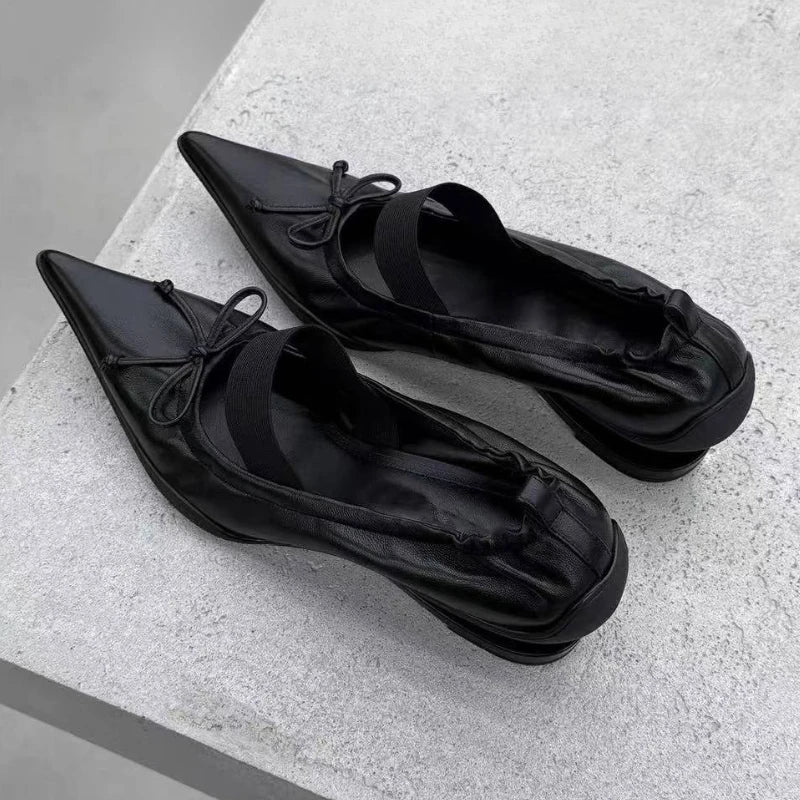 Retro Designer Mary Jane Shoes Women Strange Heel Bowknot Dress Shoes Female Ballet Style Fashion Brand High Heels Women Pumps