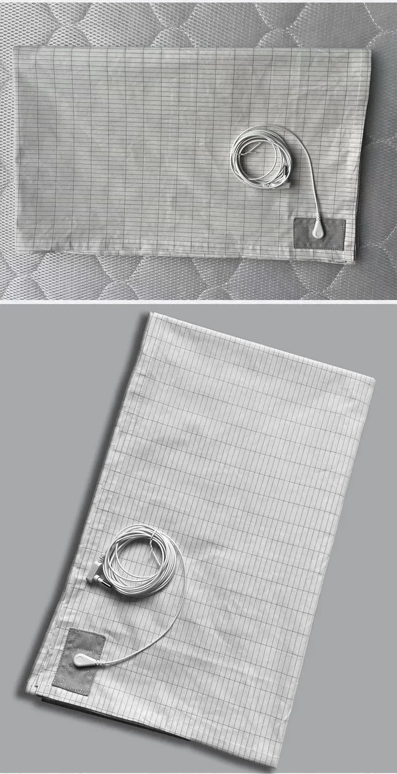 Soft and Conductive Grounding Bed Sheet AU/UK/EU/US Plug Antistatic Fiber Flat Bedsheet for Better Sleep Natural Health