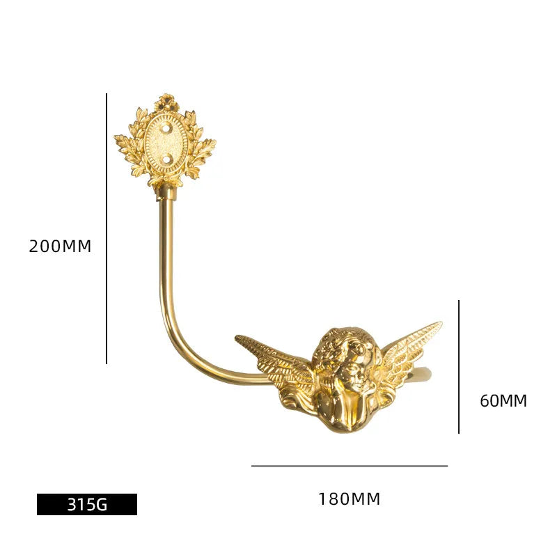 Luxury Brass Curtain Hook Retro Gold Wall Mounted Hanger for Bedroom Living Room Entryway Decor Elegant Hardware Accessories