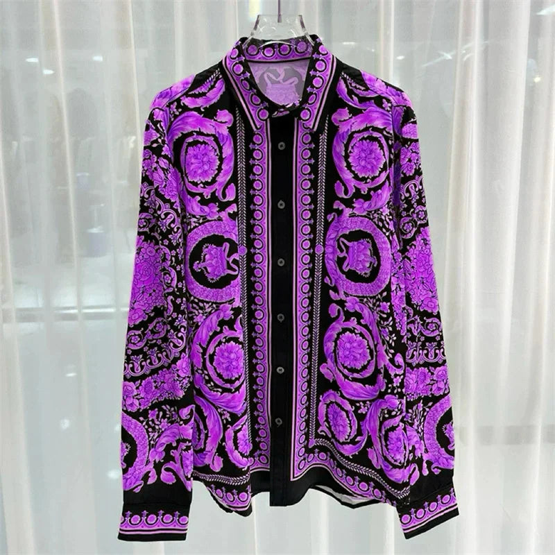 2025 Spring and Summer New Fashion Digital Printing Men's Short Sleeve Shirt High Quality Comfortable Lightweight Fabric