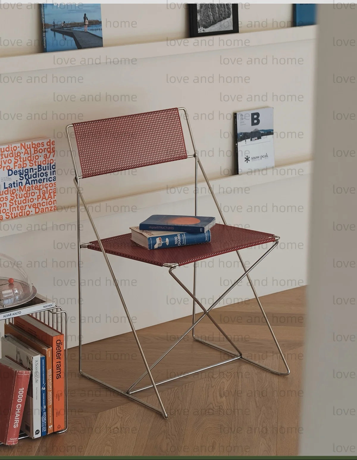 Nordic Stackable Dining Chair Chromed Stainless Steel Steelwire Wire Mesh Panel Minimalism Style Robust Construction Denmark