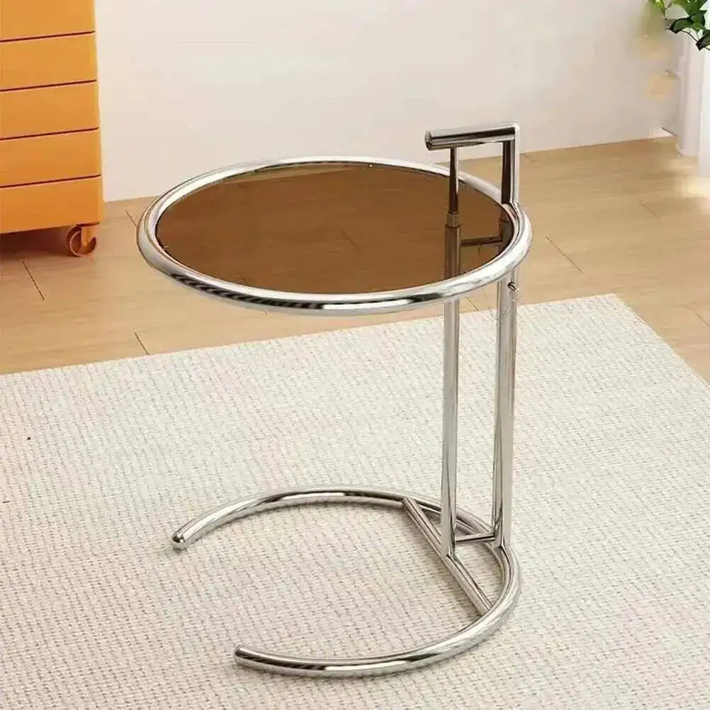 End Adjustable Table C-shape Glass Sofa Coffee Table Room Nordic Side Lift Design Living Stainless Steel Furniture