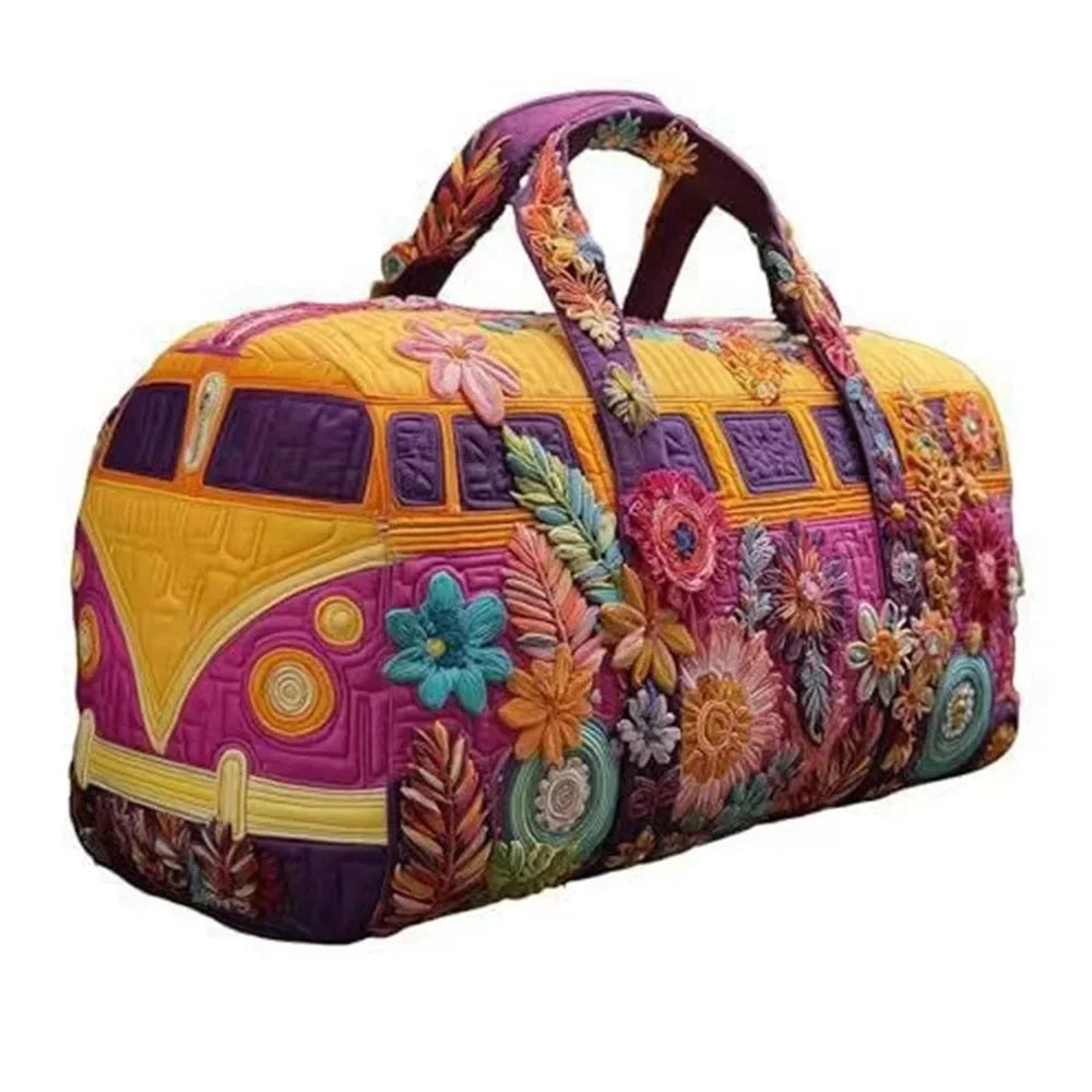 Adjustable Strap Quilted Duffle Bag 3D Quilting Craft Tote Bags Short-distance Handbag Large Capacity Travel Duffel Bag