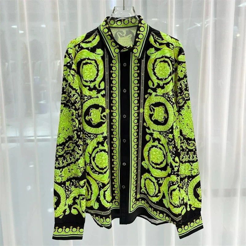 2025 Spring and Summer New Fashion Digital Printing Men's Short Sleeve Shirt High Quality Comfortable Lightweight Fabric