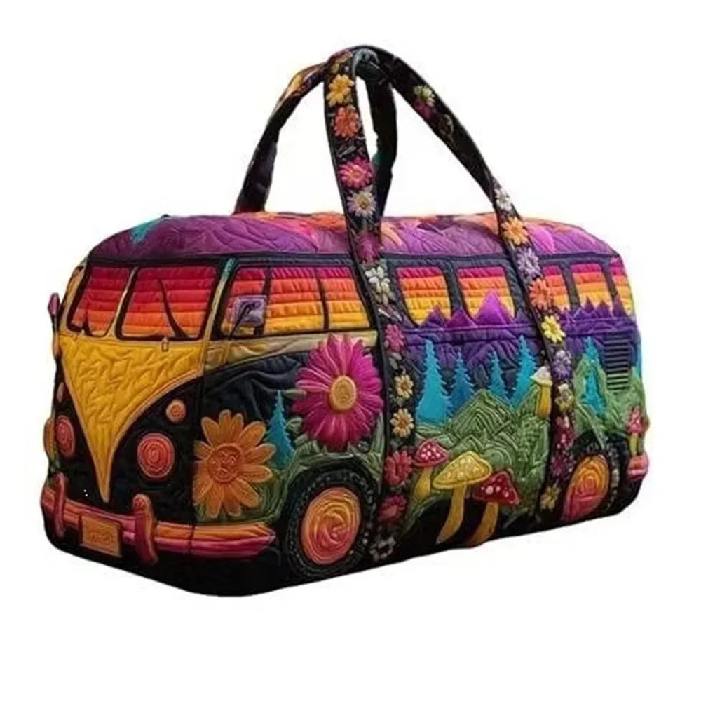 Adjustable Strap Quilted Duffle Bag 3D Quilting Craft Tote Bags Short-distance Handbag Large Capacity Travel Duffel Bag
