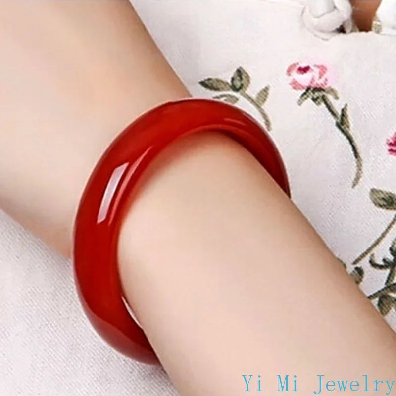 Natural Jade Bracelet Women's Red Agate Jade Bracelet Ice Through Brazil Carnelian Bracelet Jade Bracelet Bangles with Charms