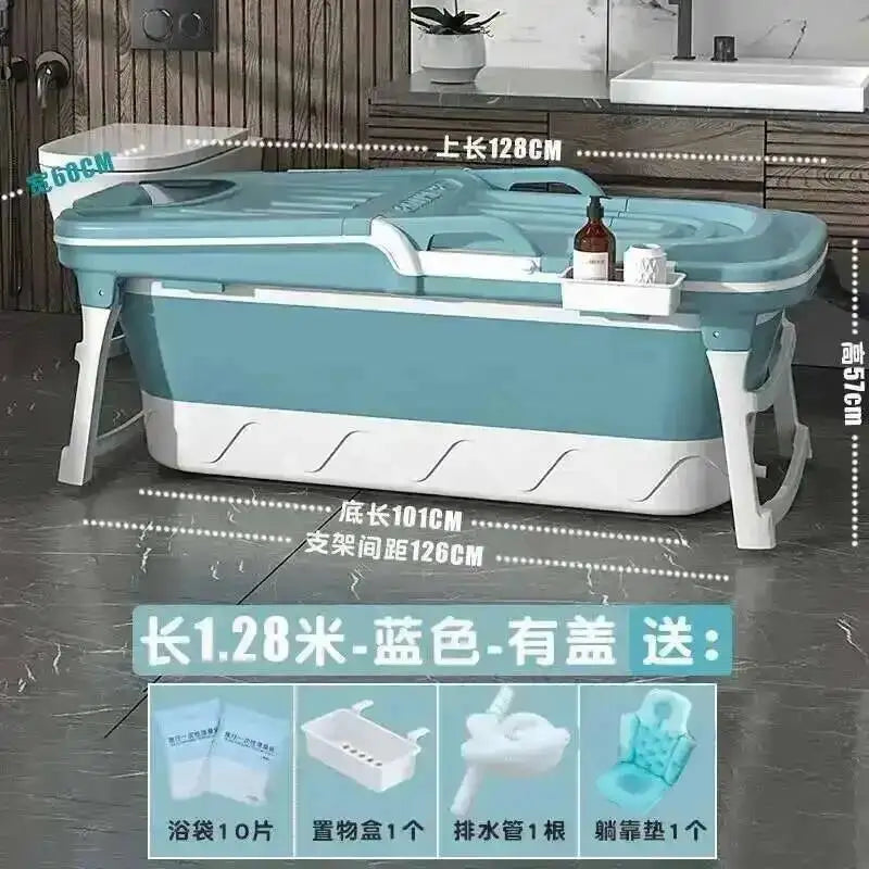 Tub Bathtubs Adult Folding bathtub Household Foaming hot Simple Adult Bathing Tub Full Body Sweat Portable Steam Bathing Basin