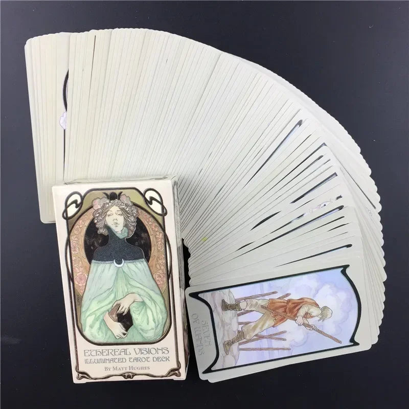 English Ethereal Visions Illuminated Tarot Cards Deck Board Table Games for Party Playing Card Entertainment Game Board Game