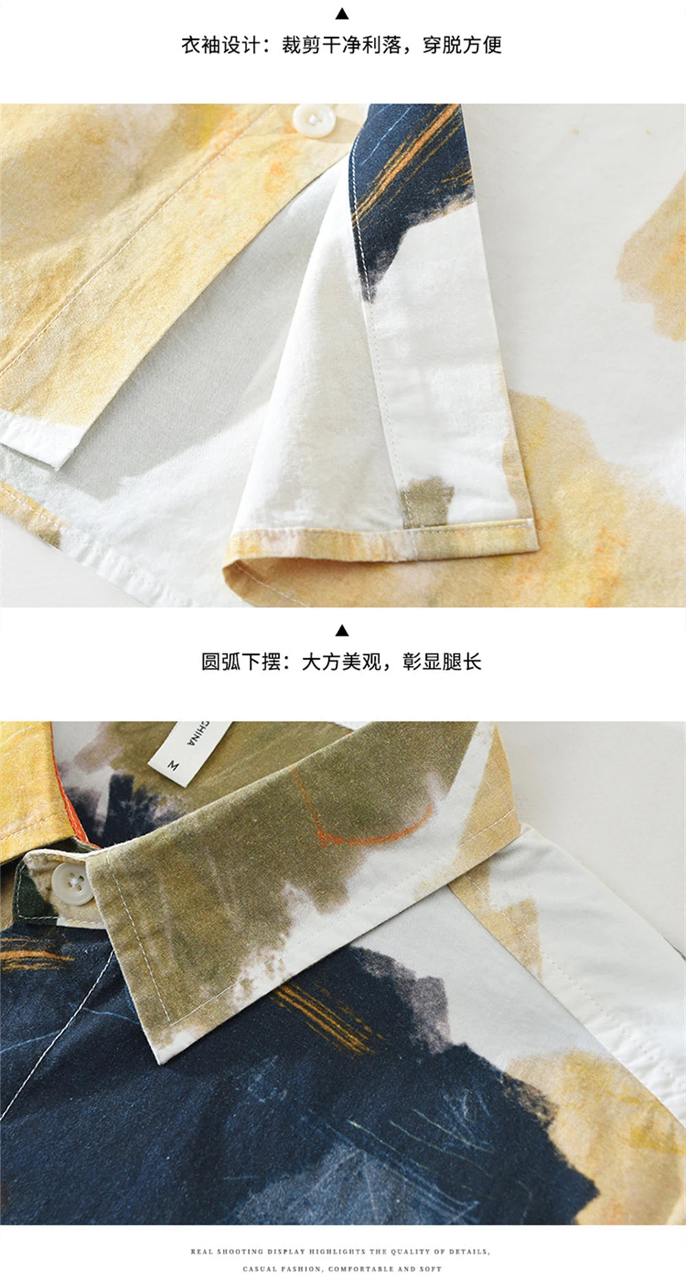 Spring 2025 new shirts for man cotton long sleeve men's clothes Dyeing printed Loose Casual shirt fashion men clothing tops