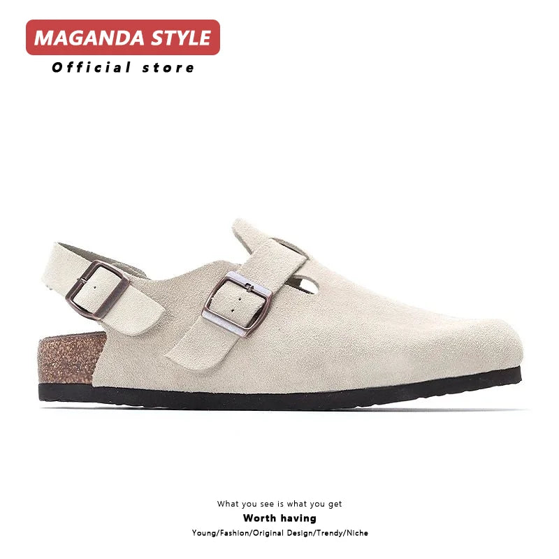 Fabulous Birken Genuine leather shoes for men 2024 summer new fishing men thick soled half drag sandals