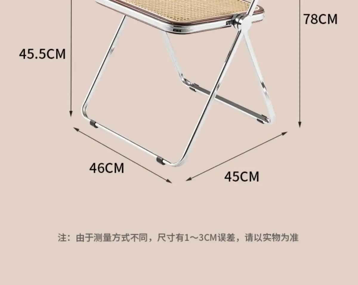Nordic Rattan Home Comfortable Dining Chair Long Sitting Comfortable Chairs Creative Folding Chair Leisure Retro Backrest Stools