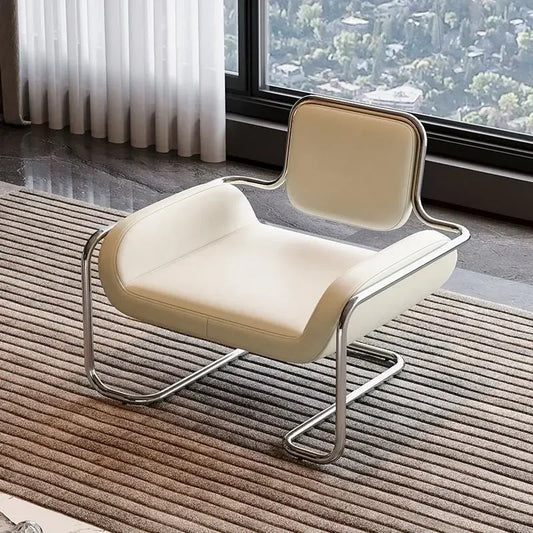 Single Chair Special-shaped Chair Nordic Designer Medieval Stainless Steel Light Luxury Minimalist Living Room Reception Leisure