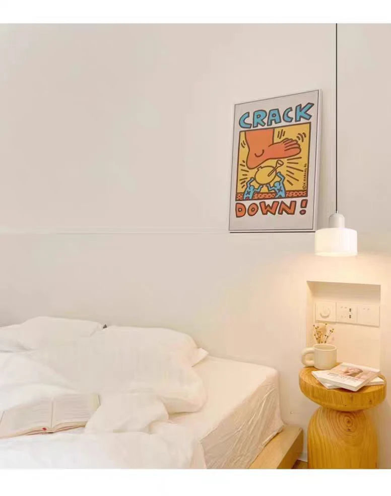 Nordic Modern Glass Bedroom Bedside Long Line Small Chandelier Restaurant Bar Chandelier Simple Lighting Atmosphere Lamp E27