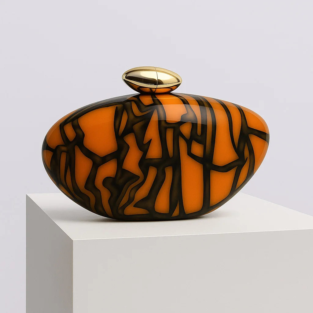 2026 creative bag design oblique span bag, willow shell acrylic bag, fashion wedding dinner clutch bag