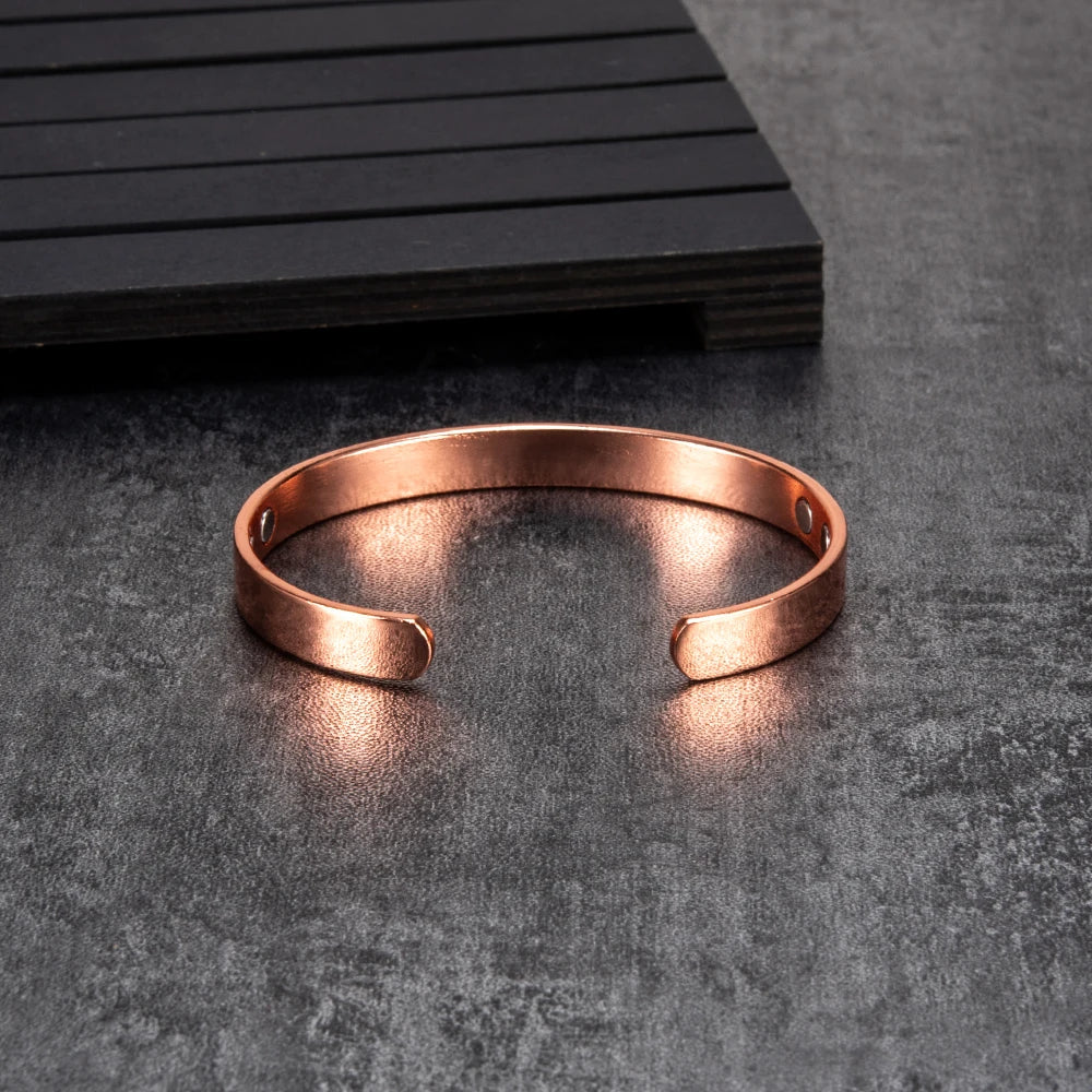 Pure Copper Bracelets for Women Arthritis Pain Relief Adjustable Magnetic Bangles Benefits Healing Energy Minimalist Jewelry
