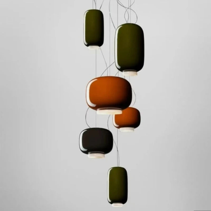 Italy Design Glass Pendant Lights Colorful Suspension Ceiling Hanging Lamp with E27 Bulbs for Dining Room Bedroom Living Room