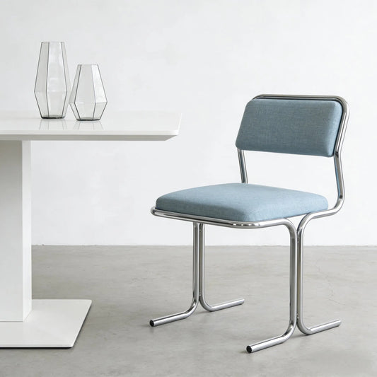 Bauhaus Style Dining Chair Modern Stainless Steel Counter Stool Retro Designer Living Room Chair Creative Kitchen Island Seats