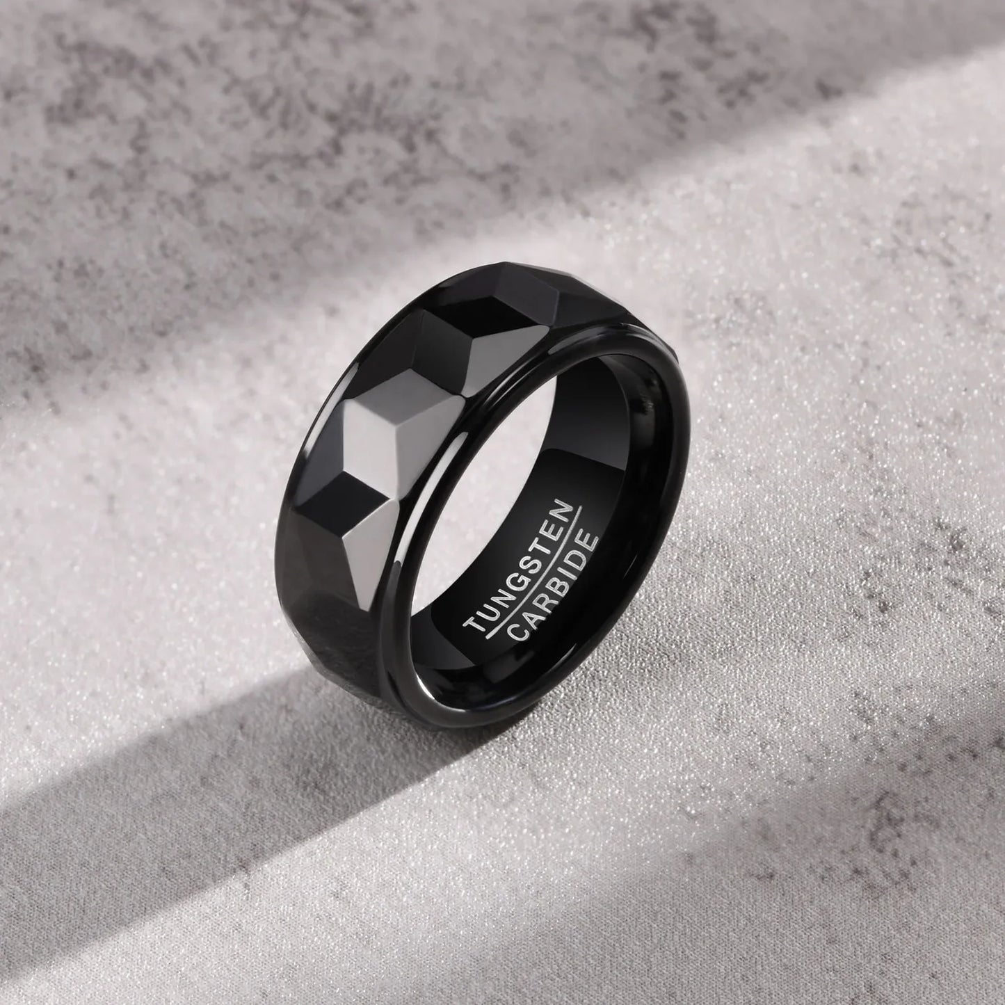 Mens Rings Tungsten Carbide Anti-scratch 8mm Gold-color Thumb Finger Punk Metal Wedding Party Engagement Male Jewelry Waterproof