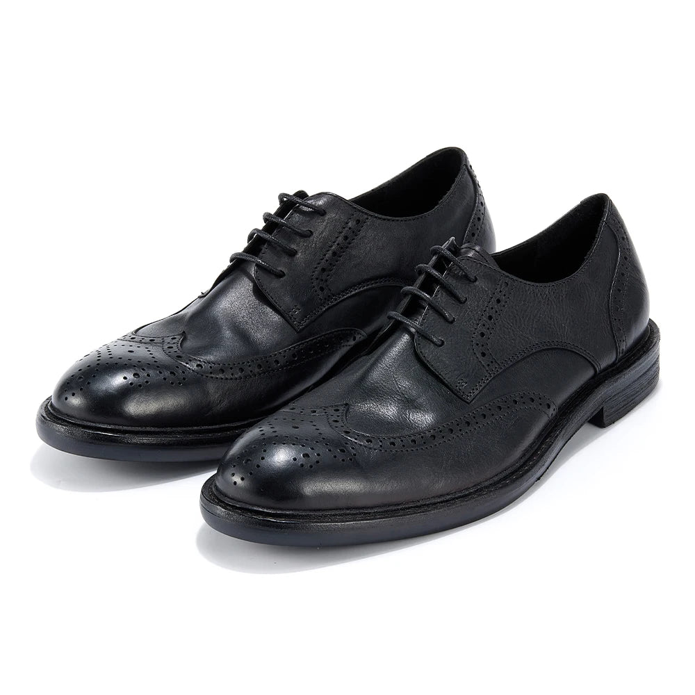 Men's Full-grain Genuine Leather Formal Dress Shoes Soft Comfortable Business Casual Footwear Classic Men's Footwear