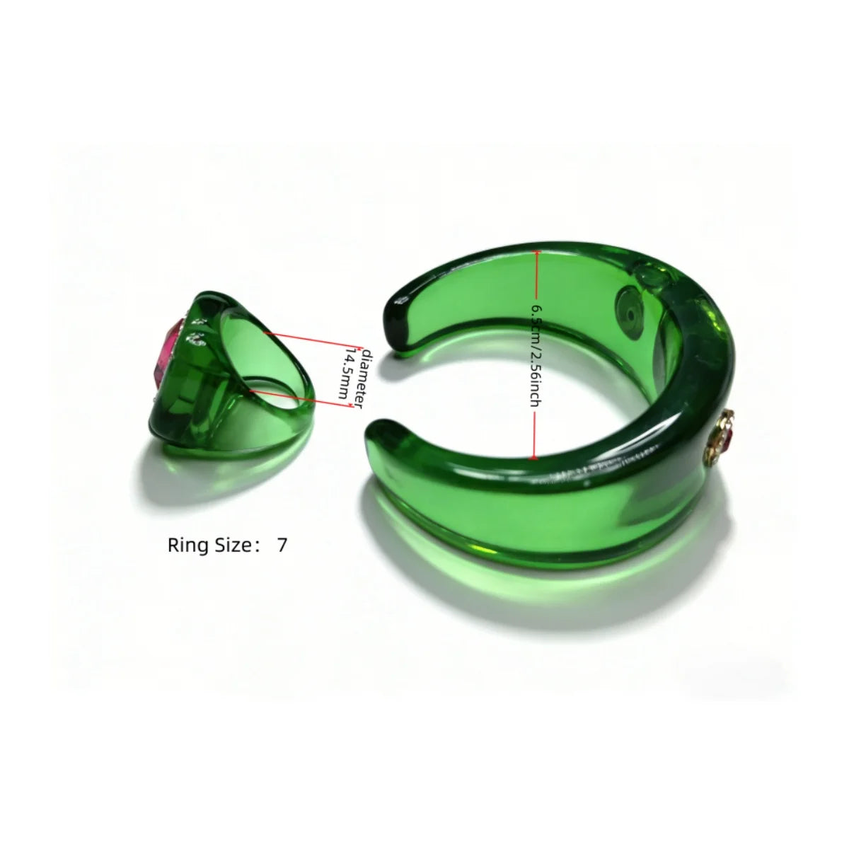 Luxury Jewelry Set Woman Resin Chunky Bangles Rings Exaggerated Geometric Round Gradient Open Bracelet Party Gift Accessories