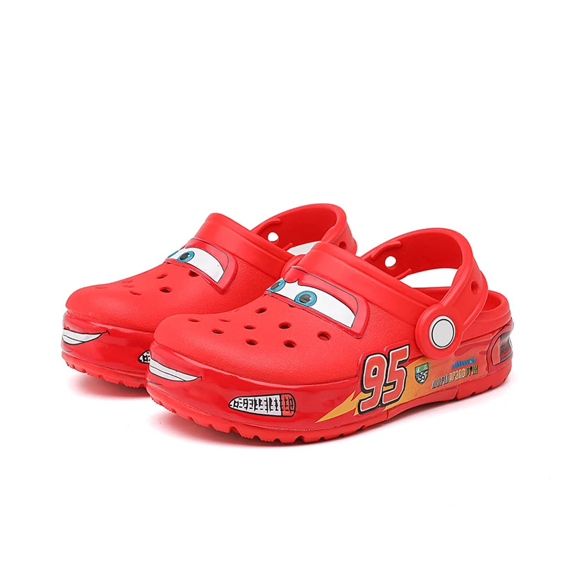 Disney Lightning Mcqueen Shoes Led Lighted Car Kids Slippers Animation Children Beach Sandals Boys Girl Gift