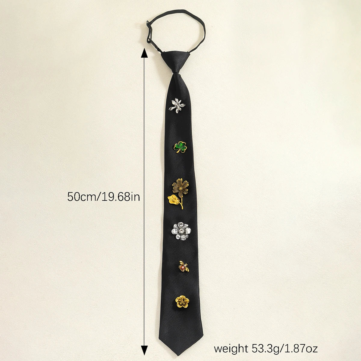 ZAA Autumn Trendy Flower Insect Tie European and American Exaggerated INS Style Light luxury With Multiple Elements Tie