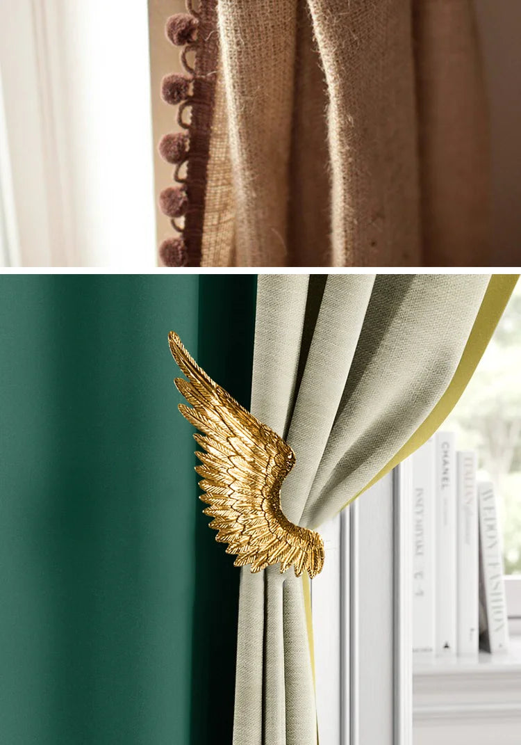 Luxury Brass Curtain Hook Retro Gold Wall Mounted Hanger for Bedroom Living Room Entryway Decor Elegant Hardware Accessories