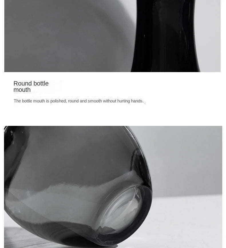 Japanese Style Big Belly Clear Glass Vase Living Room Decoration Simple Ins Home Room Decoration Wedding Decoration